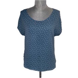 Loft XS blue dot  short sleeve top READ DESCRIPTION